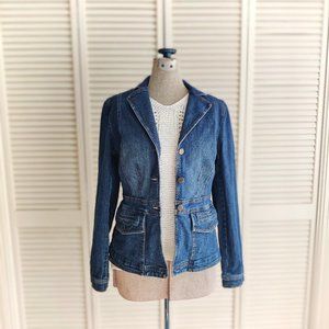 ANN TAYLOR Denim Blazer, Stretch Denim, Women's size 10